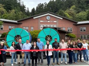 Cutting ribbon event.